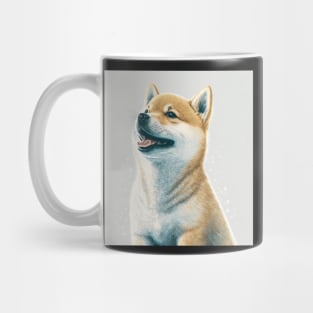 Shiba Inu Dog Realistic Drawing Happy and Laughing Mug